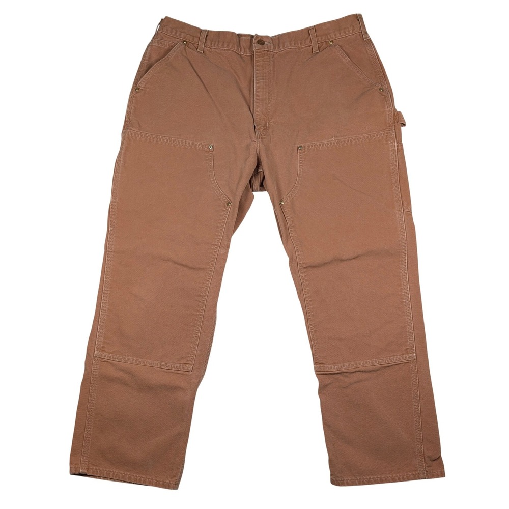 Vintage Carhartt Double Knee Work Pants Mens 40x30 Brown Duck‎ Canvas USA Made